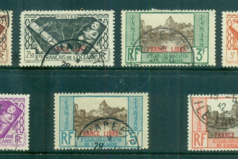 French-Polynesia-1941 Pictorials, Assorted. Opt France Libr