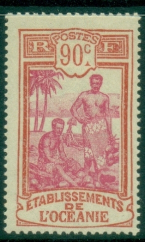 French-Oceania-1922-30-Pictorials-Native-Men-90c-MLH