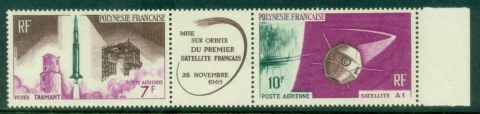 French-Polynesia-1966-Airmail-First-French-Satellite-in-Space-MUH
