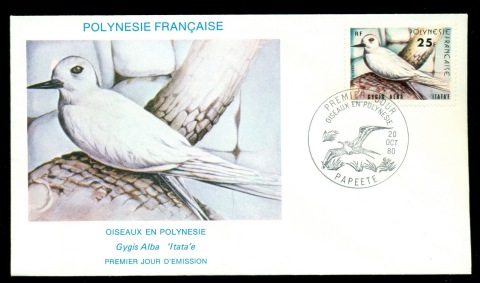 French-Polynesia-1980 Bird, White Sea Swallow 25f FDC