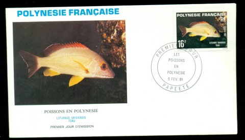 French-Polynesia-1981 Marine Life, Fish 16f FDC