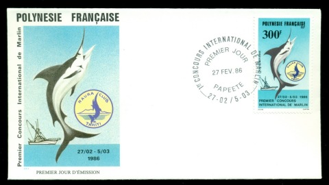 French-Polynesia-1986 Marlin Fishing Contest FDC