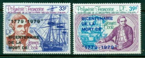 French-Polynesia-1979 Capt. Cook Death Bicentenary Opts.