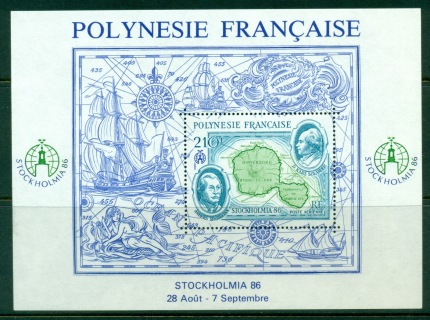 French-Polynesia-1986 STOCKHOLMIA \'86 Stamp Ex. MS