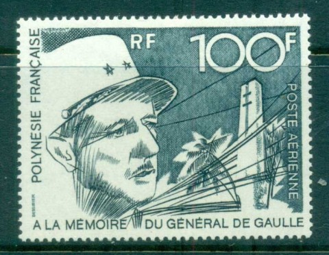 French Polynesia 1972 De Gaulle in Memoriam