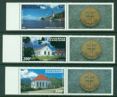 French-Polynesia-1986-Protestant-Churches-label-MUH