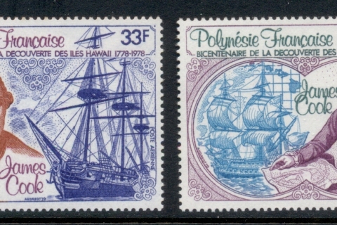 French-Polynesia-1978 Capt. Cook & Ship Discovery