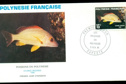 French-Polynesia-1981 Marine Life, Fish 16f FDC