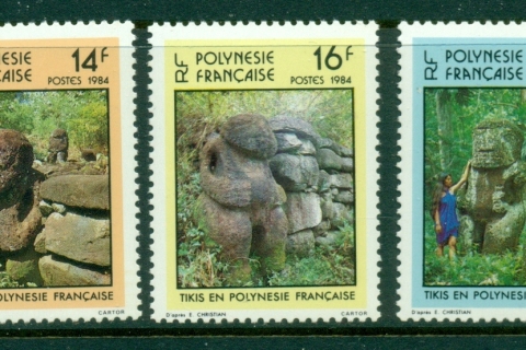 French-Polynesia-1984 Stone Tiki Carvings