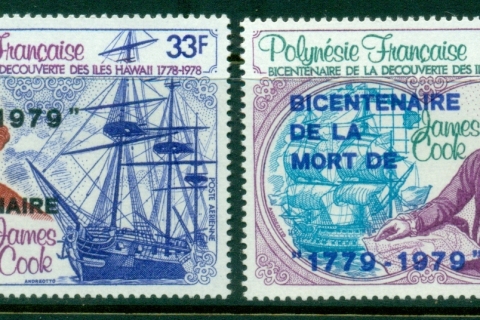 French-Polynesia-1979 Capt. Cook Death Bicentenary Opts.