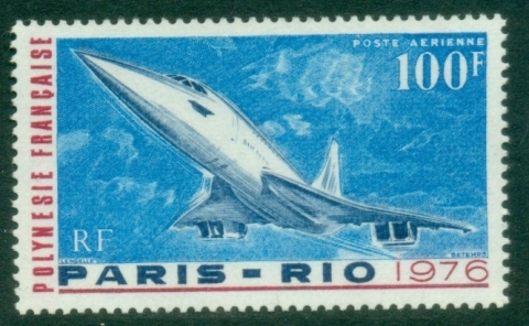 French-Polynesia-1976-Airmail-First-Commercial-Flight-of-the-Concorde-Paris-to-Rio-MUH