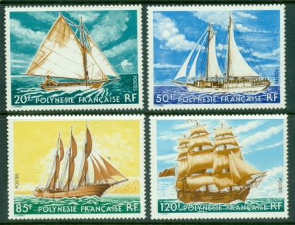 French-Polynesia-1977-Sailing-Vessels-Ships-MUH