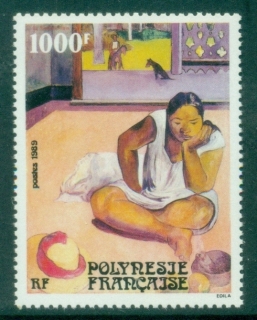 French-Polynesia-1989-Painting-Te-Faaturama-by-Paul-Gaugin-MUH