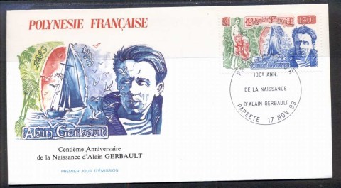 French Polynesia 1993 Alain Gerbault Cent. FDC