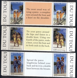 French-Polynesia-1990-Tourism Day, pareo gutter pr