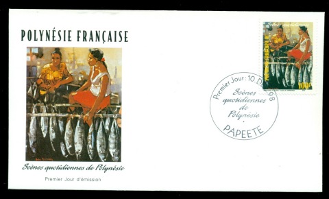 French-Polynesia-1998-Life in Tahiti & the Islands 100f FDC