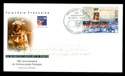 French-Polynesia-1999-French Postage Stamps 150th Anniv. FDC French-Polynesia-1999-French Postage Stamps 150th Anniv. FDC