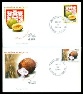 French-Polynesia-1999-Island Fruits 2x FDC