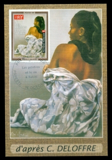 French-Polynesia-1999-Paintings, Nudes 180f Maxicard