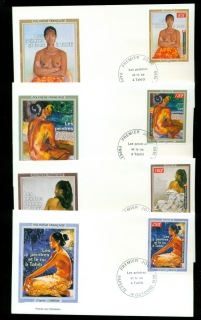 French-Polynesia-1999-Paintings, Nudes 4xFDC