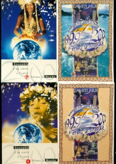 French-Polynesia-1999-Festivals of the World 4x pre Stamped Cards PSC