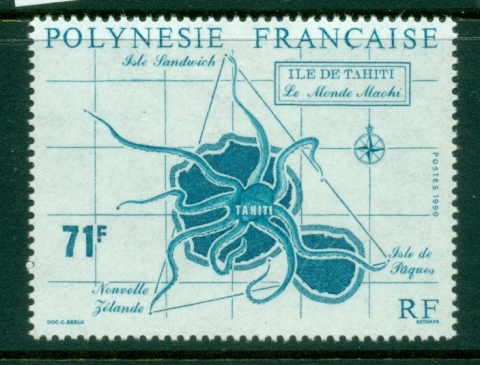French Polynesia 1990 Tahiti Settlers & maps 71f