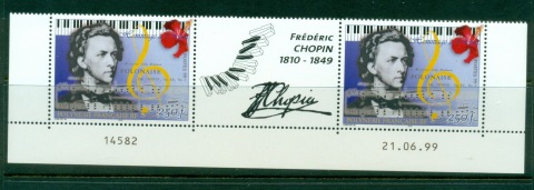 French-Polynesia-1999-Frederic Chopin pr + label