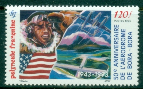 French-Polynesia-1993-Allied-Airfield-on-Bora-Bora-MUH