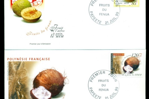 French-Polynesia-1999-Island Fruits 2x FDC