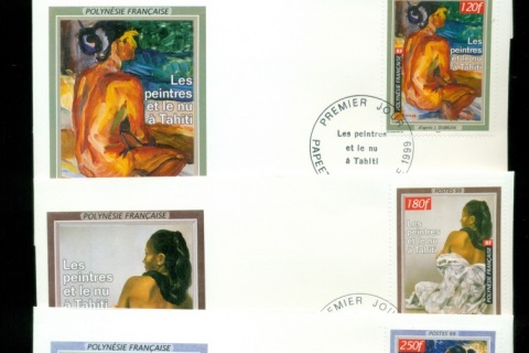 French-Polynesia-1999-Paintings, Nudes 4xFDC