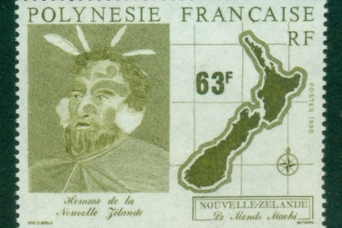 French-Polynesia-1990-Tahiti Settlers & maps 63f