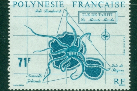 French-Polynesia-1990-Tahiti Settlers & maps 71f