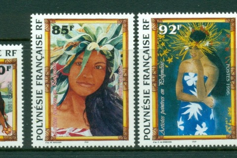 French-Polynesia-1996-Paintings of Tahitian Women
