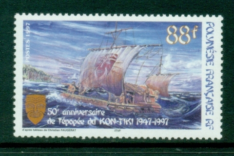 French-Polynesia-1997-Kon-Tiki Expedition 50th Anniv.