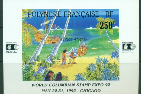 French-Polynesia-1992-World Colombian Stamp Ex. MS