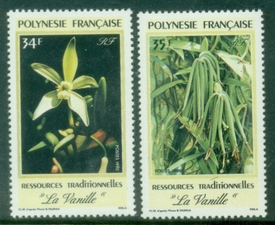French-Polynesia-1990-Flowers-Vanilla-Orchid-MUH