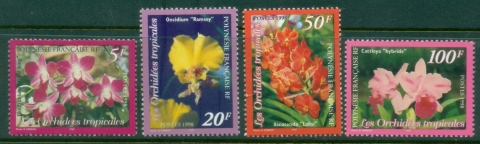French-Polynesia-1998-Flowers-Orchids-MUH