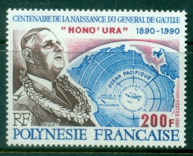 French-Polynesia-1990-General-Charles-de-Gaulle-Birth-Centenary-MUH