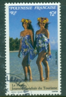 French-Polynesia-1990-International-Tourism-Day-Pareos-12f-CTO