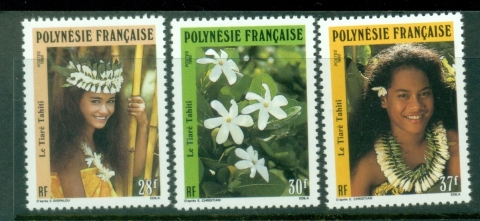French-Polynesia-1990-Tiare-Flower-Garlands-MUH