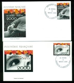 French-Polynesia-2000-New Year 2000 2x FDC