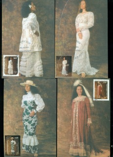 French-Polynesia-2000-Traditional Dresses 4xMaxicard