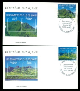 French-Polynesia-2000-Mountains 2xFDC