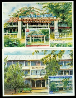 French-Polynesia-2001 Central School Centenary 2xMaxicard