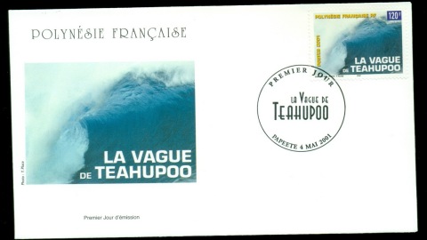 French-Polynesia-2001-Surfing Waves of Teahupoo FDC