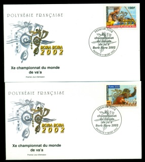 French-Polynesia-2002-World Outrigger Canoe Championships 2xFDC