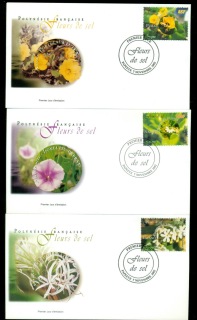 French-Polynesia-2002-Halopholic Flowers 3xFDC