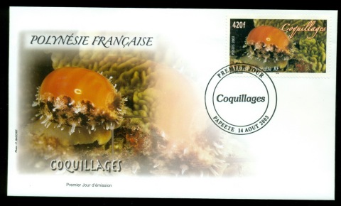 French-Polynesia-2003-Marine Life, Shells FDC