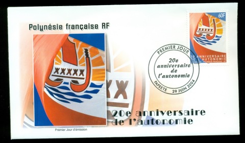 French-Polynesia-2004-Autonomy 20th Anniv FDC