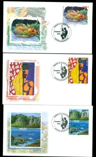 French-Polynesia-2008-Polynesain Paintings 3xFDC